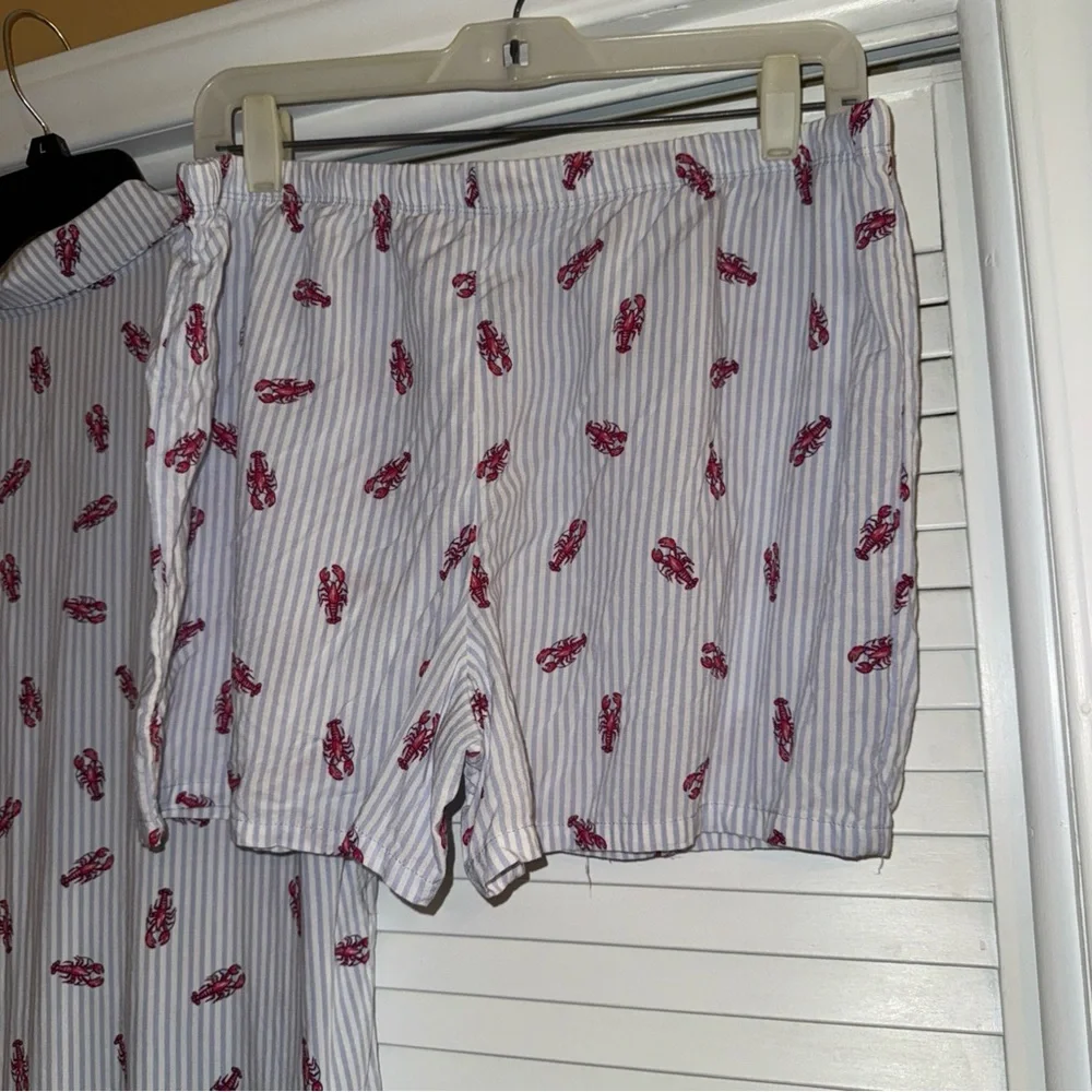 Striped Pajama Set with Red Accents
